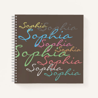 Create your own messy name text unique calligraphy notebook