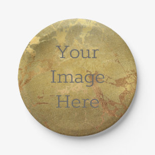 Create Your Own Metallic Gold Faux Foil Marble Paper Plate