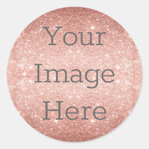 Create Your Own Metallic Rose Gold Glitter Foil Classic Round Sticker