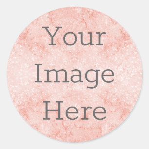 Create Your Own Metallic Rose Gold Glitter Marble Classic Round Sticker