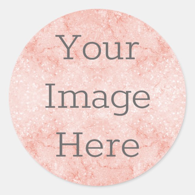 Create Your Own Metallic Rose Gold Glitter Marble Classic Round Sticker (Front)