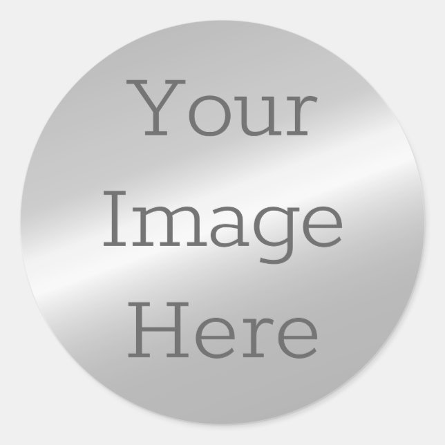 Create Your Own Metallic Silver Faux Platinum Foil Classic Round Sticker (Front)