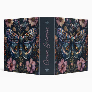 Create Your Own Midnight Blue Fantasy Moth Floral Binder