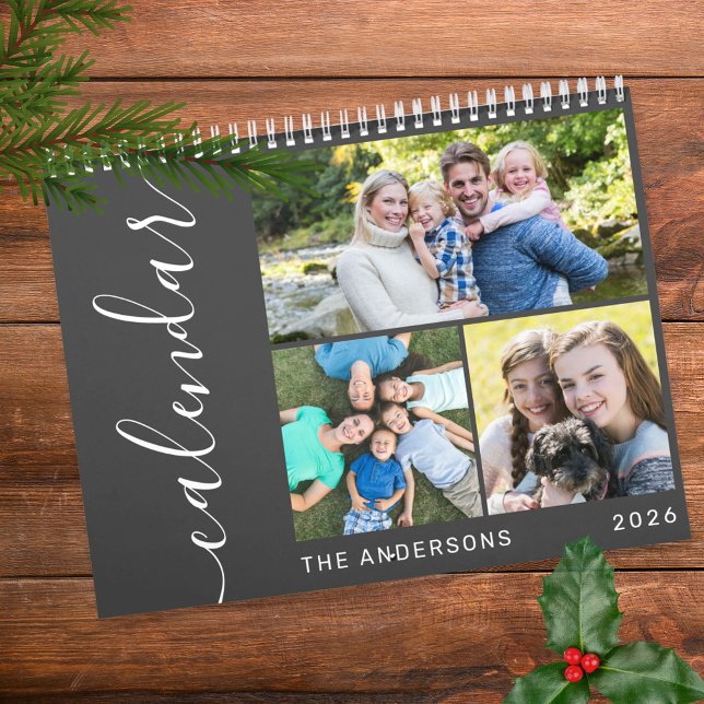Create Your Own Minimal 3 Photos Collage Script Calendar (Creator Uploaded)