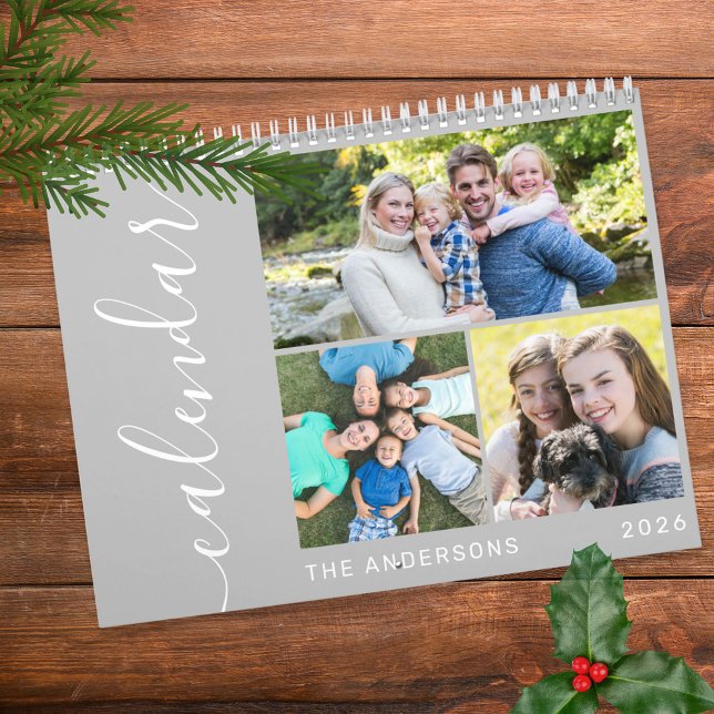 Create Your Own Minimal 3 Photos Collage Script Calendar (Creator Uploaded)