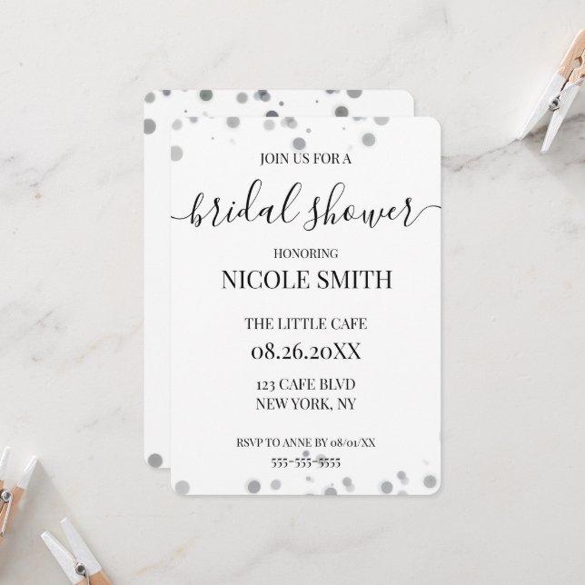 Create Your Own Minimal Orbs Bridal Shower Invitation (Front/Back In Situ)