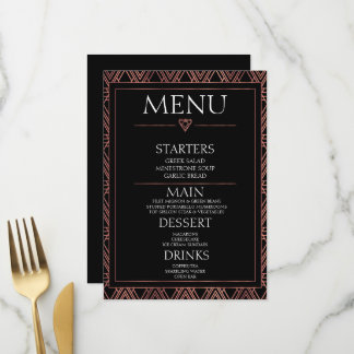 Create Your Own - Minimalist Black Art Deco Menu