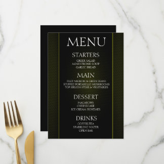 Create Your Own - Minimalist Black Olive Event Menu