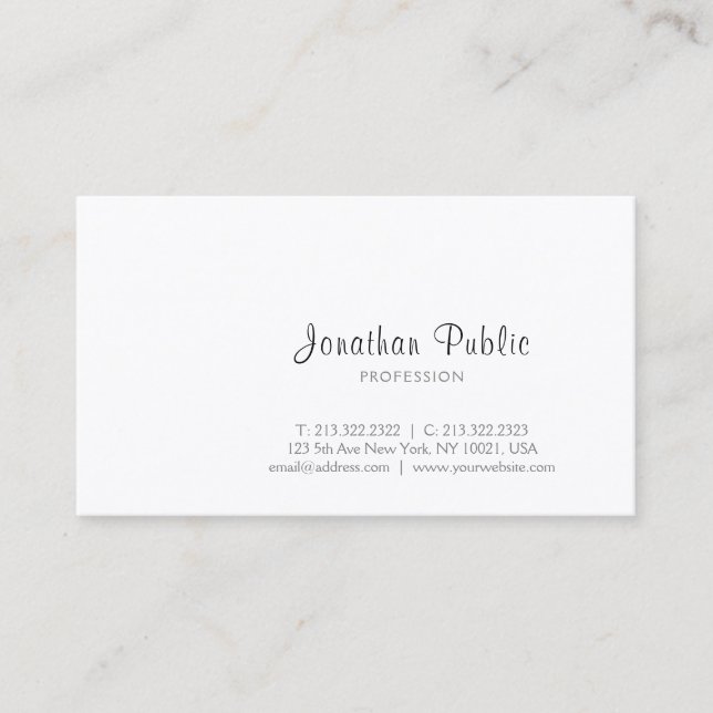 Create Your Own Minimalist Elegant Modern Simple Business Card (Front)