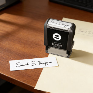 Create your own minimalist elegant signature name self-inking stamp