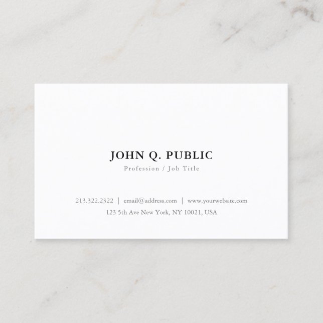 Create Your Own Minimalist Elegant Simple Modern Business Card (Front)