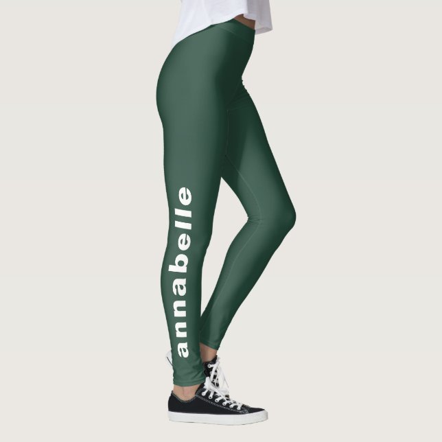 Create Your Own Minimalist Emerald Green Yoga Leggings (Right)