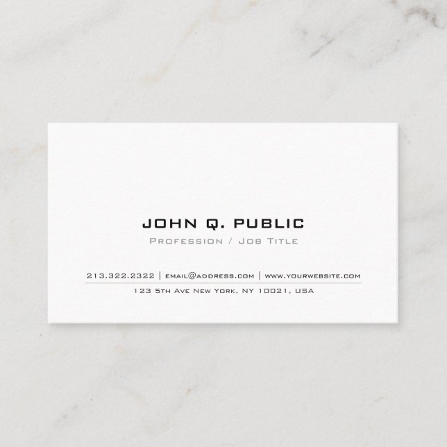 Create Your Own Minimalist Simple Modern Elegant Business Card (Front)