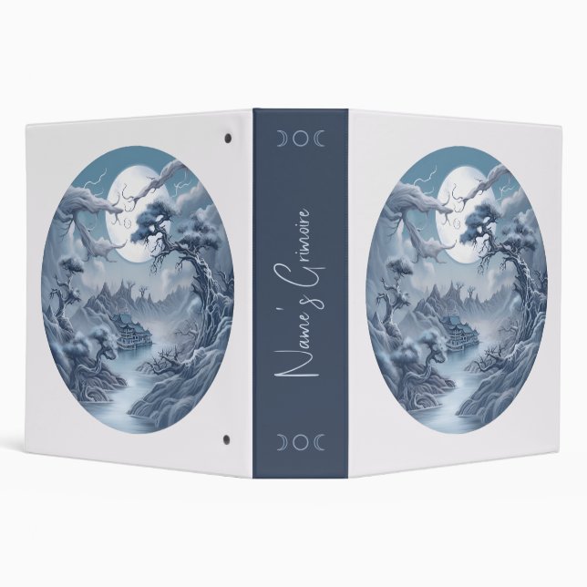 Create Your Own Misty Blue Landscape Binder (Background)