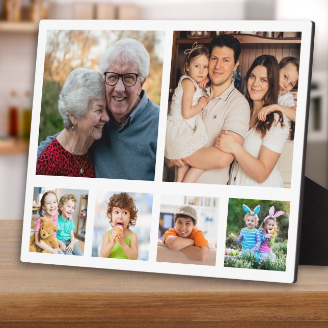 Create Your Own Modern 6 Family Picture Collage  Plaque (Creator Uploaded)