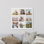 Create Your Own Modern 9 Photo Collage Square Faux Canvas Print<br><div class="desc">Create your own custom photo collage faux canvas print featuring 9 of your favourite pictures.</div>