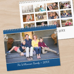Create Your Own Modern Blue Cover Photo Calendar