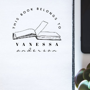 Create Your Own Modern Book Custom Library Rubber Stamp