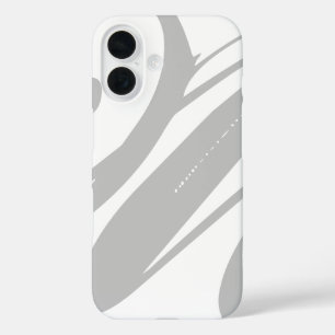 Create Your Own Modern Chic Cool White And Grey iPhone 16 Case