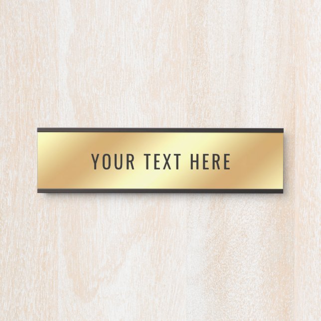 Create Your Own Modern Elegant Gold Look Template Door Sign (Front)
