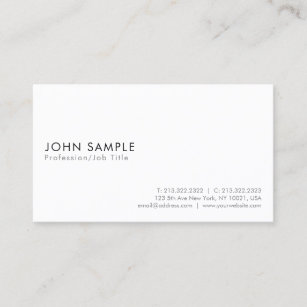 Create Your Own Modern Elegant White Minimalist Business Card