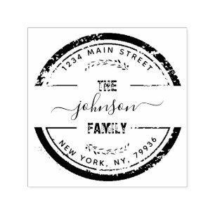 Create Your Own Modern Family Name Return Address Self-inking Stamp