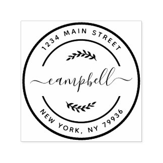 Create Your Own Modern Family Name Return Address Self-inking Stamp