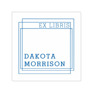 Create Your Own Modern Geometric Ex Libris Name Self-inking Stamp