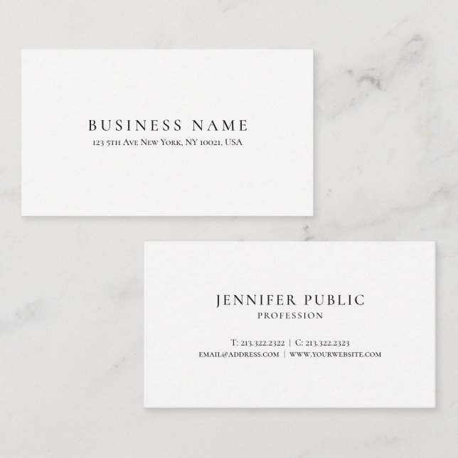Create Your Own Modern Minimalist Signature Matte Business Card (Front/Back)