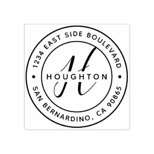 Create Your Own Modern Monogram Return Address Rubber Stamp