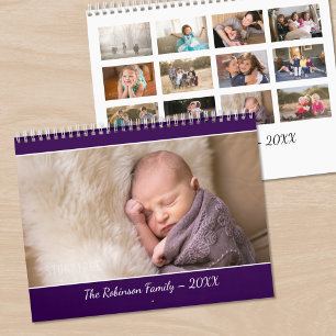 Create Your Own Modern Purple Cover Photo Calendar