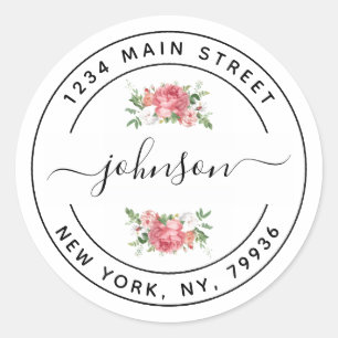 Create Your Own Modern Return Address  Classic Round Sticker
