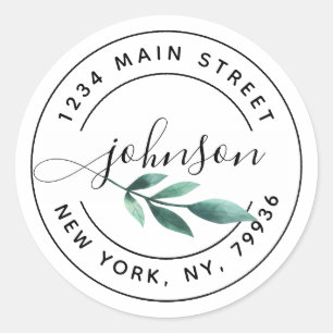 Create Your Own Modern Return Address Classic Round Sticker