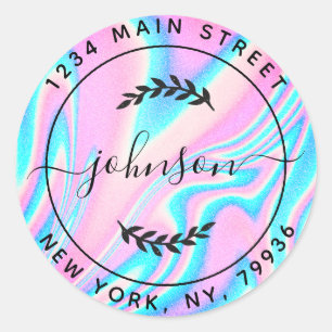 Create Your Own Modern Round Return Address Classic Round Sticker