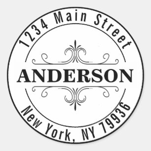 Create Your Own Modern Round Return Address Classic Round Sticker