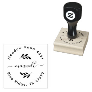 Create Your Own Modern Round Return Address Rubber Stamp