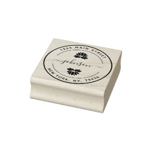 Create Your Own Modern Round Return Address Rubber Stamp