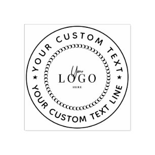 Create Your Own Modern Round Return Address Rubber Stamp