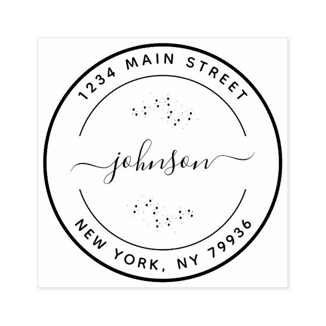Create Your Own Modern Round Return Address Rubber Stamp (Imprint)