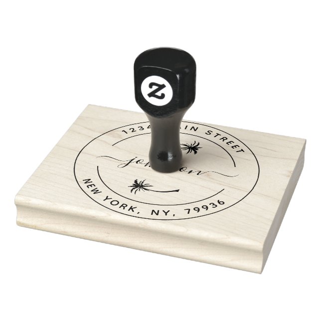 Create Your Own Modern Round Return Address Rubber Stamp (Stamp)