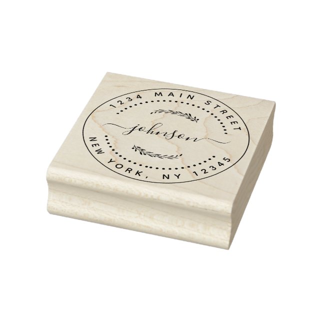 Create Your Own Modern Round Return Address Rubber Stamp (Stamp)