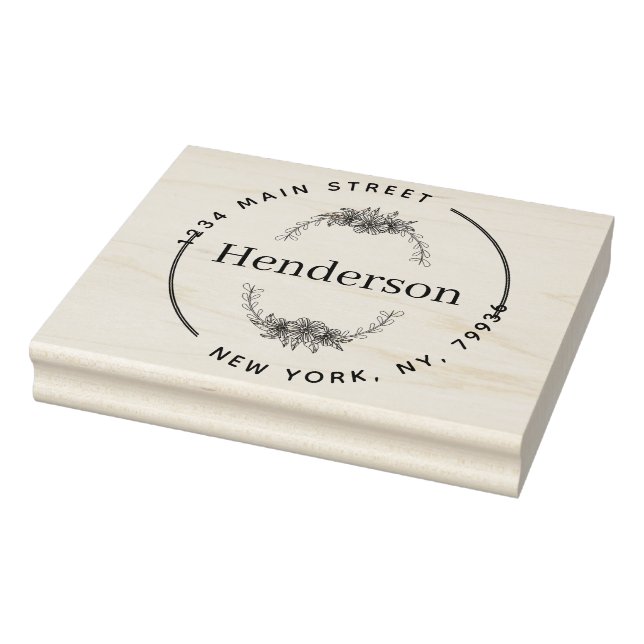 Create Your Own Modern Round Return Address Rubber Stamp (Stamp)