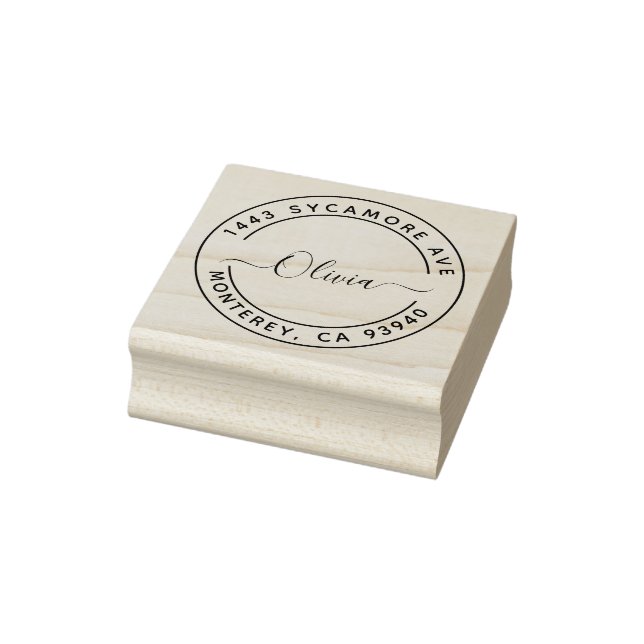 Create Your Own Modern Round Return Address Rubber Stamp (Stamp)