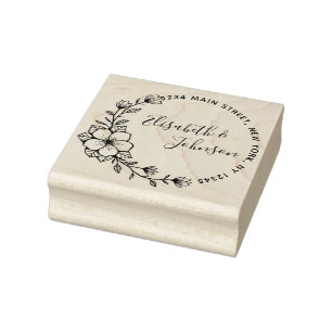 Create Your Own Modern Round Return Address Rubber Stamp