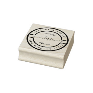 Create Your Own Modern Round Return Address Self-i Rubber Stamp