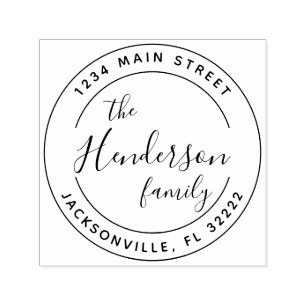 Create Your Own Modern Round Return Address Self-i Self-inking Stamp