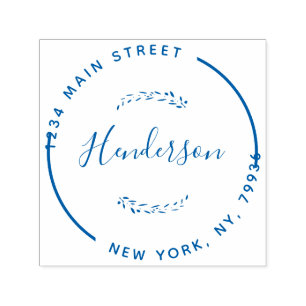 Create Your Own Modern Round Return Address Self-inking Stamp