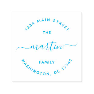 Create Your Own Modern Round Return Address Self-inking Stamp