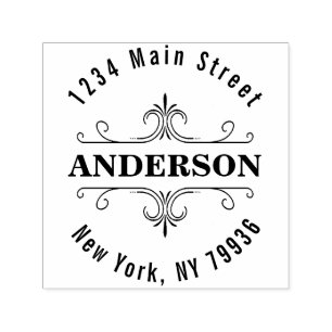 Create Your Own Modern Round Return Address Self-inking Stamp
