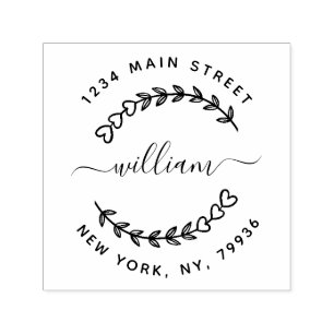 Create Your Own Modern Round Return Address Self-inking Stamp